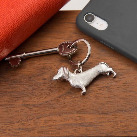 Pewter keyring Dachshund - Made in the UK
